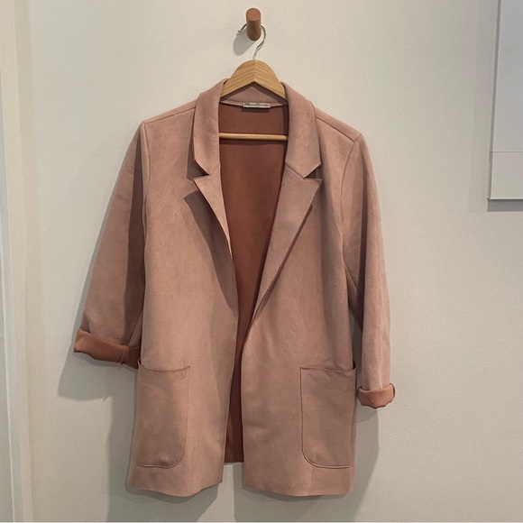 Zara Faux Suede Pink Blazer - Picture 3 of 7